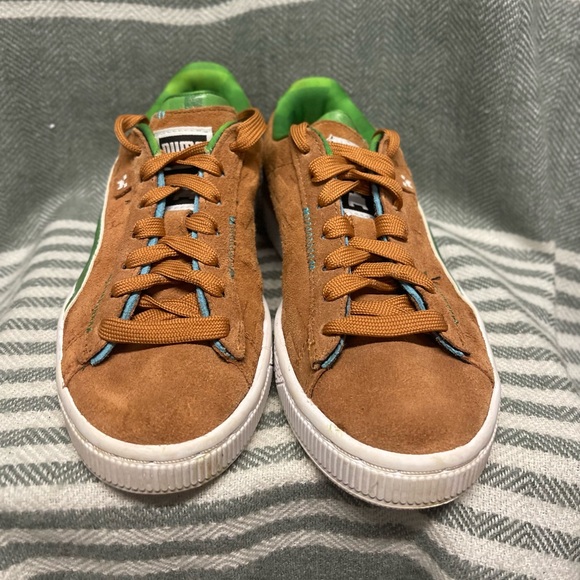 Puma MINECRAFT x Suede “Grass Block” Edition Shoes Size 4.5C - Picture 2 of 6